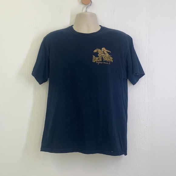 Jerzees - Vintage Daytona Beach Bike Week 2015 Black Skull Shirt Size Large - Picture 2 of 12